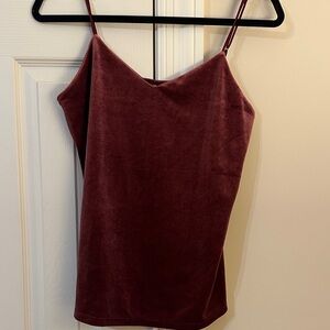 Burgundy Velvet Cami Top